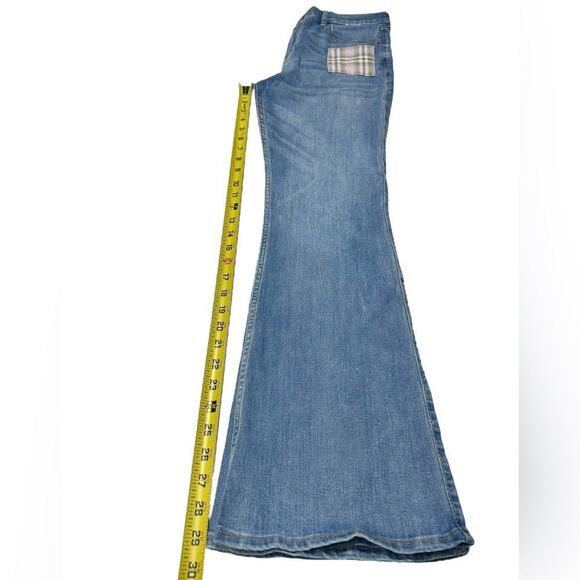 Abercrombie & Fitch High Rise Flare Jeans High Waisted Patchwork Y2K Jeans - Picture 8 of 8